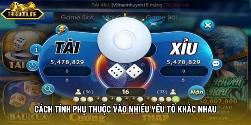 Cách tính phụ thuộc vào nhiều yếu tố khác nhau
